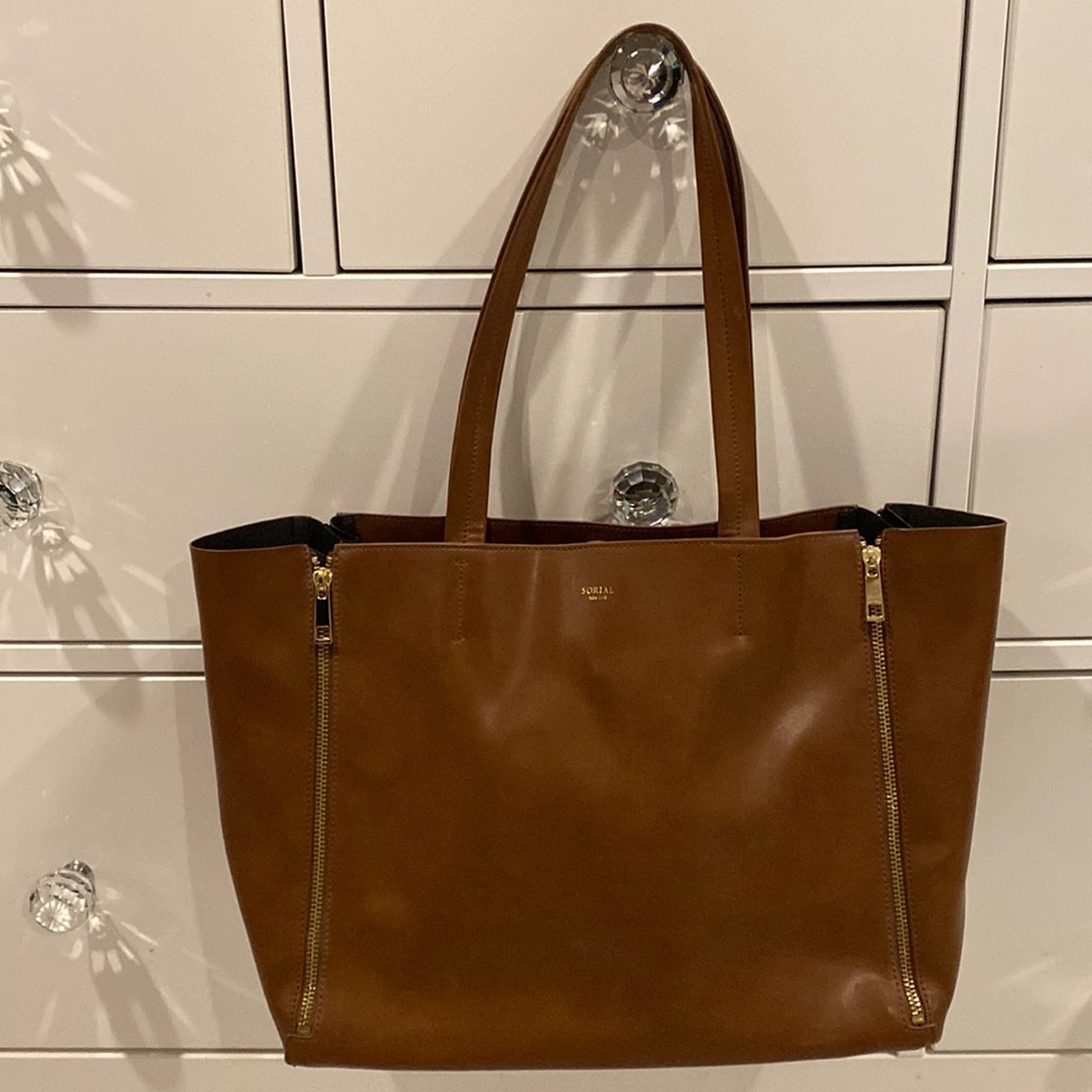 Sorial New York Cognac Tan Tote Bag